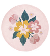 CAPUCINE - Tapis enfant - Fleurs fond rose